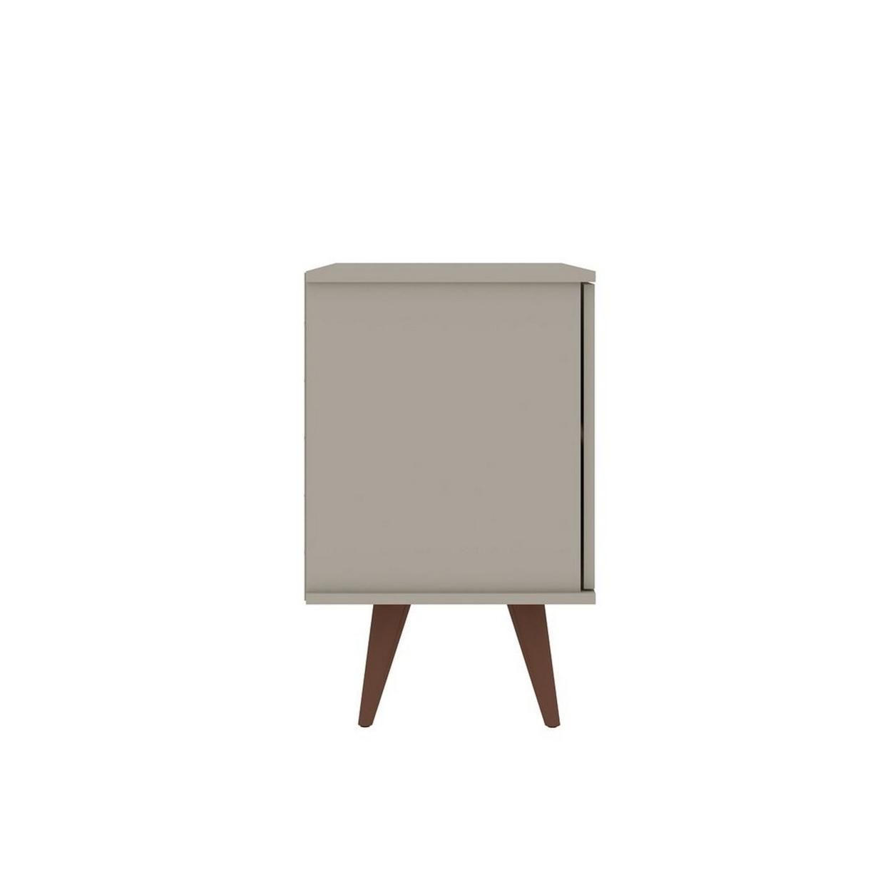 Hampton 33.07 Accent Cabinet with 2 Shelves Solid Wood Legs in Off White