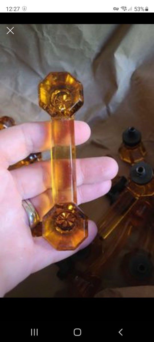 Amber Glass Cabinet Handles Kitchen