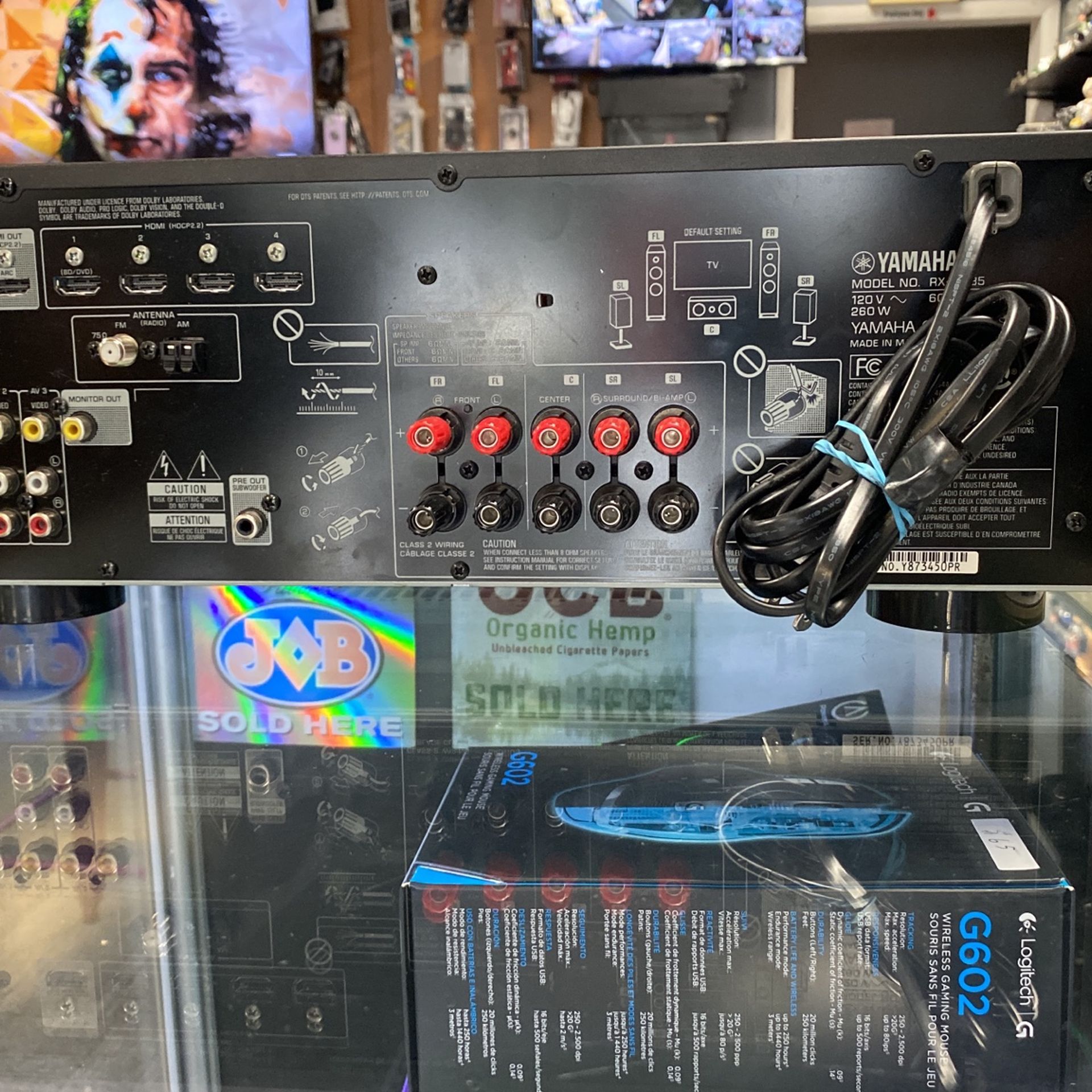 Yamaha RX-V385 5.1Ch HDR AV Receiver Bluetooth 4K Cinema HDMI /Black MINT!