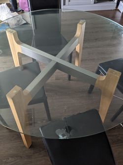 Crate & Barrel Dining Table + 4 Chairs  Thumbnail