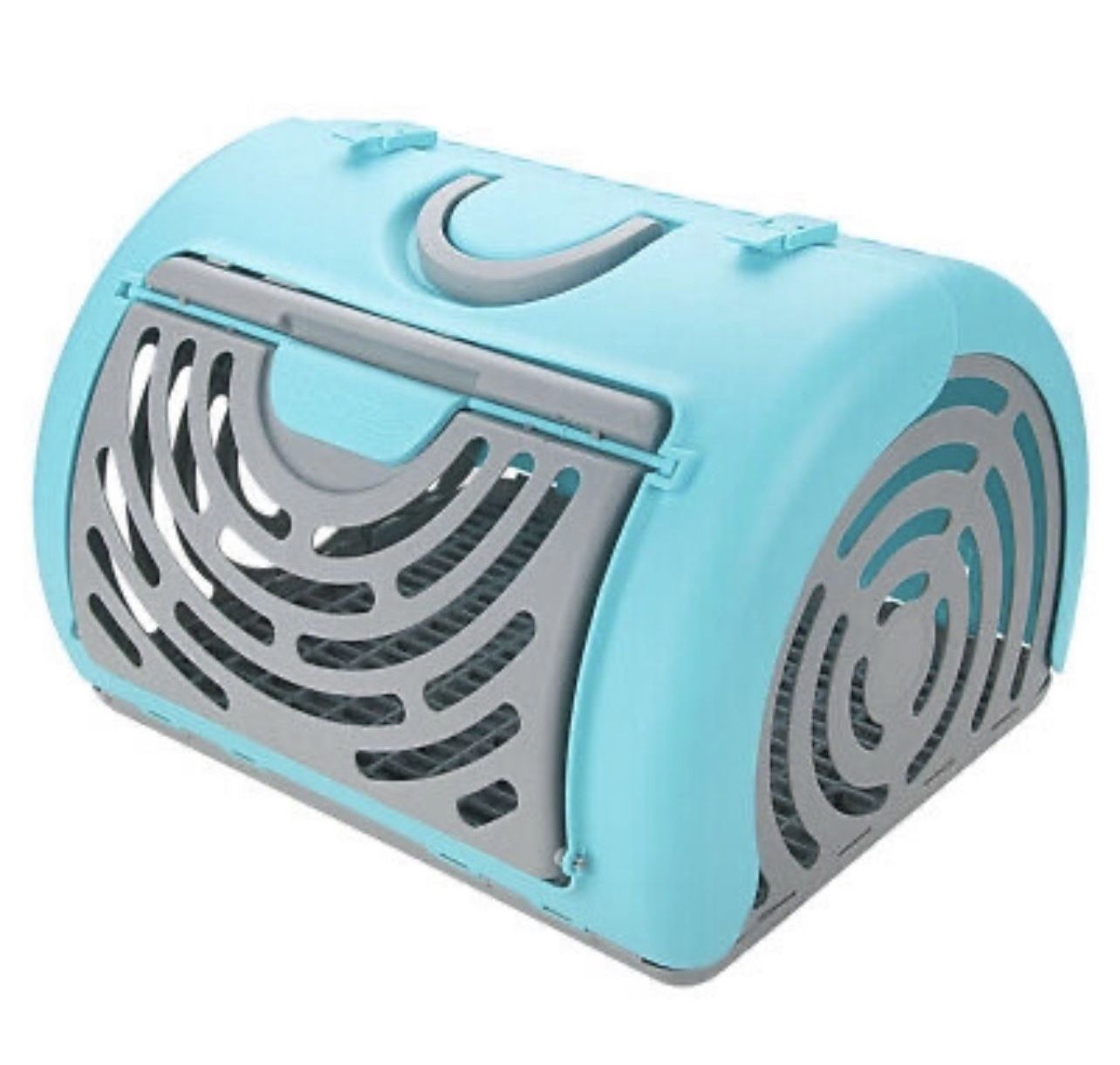 Butizone Foldable Travel Cat Carrier, Extra Large Side Opening Door Plastic Collapsible Pet Carrier, Safe and Comfortable for Cats and Dogs, Pink and