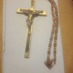 Pectoral Cross With Vintage Copper Chain Thumbnail