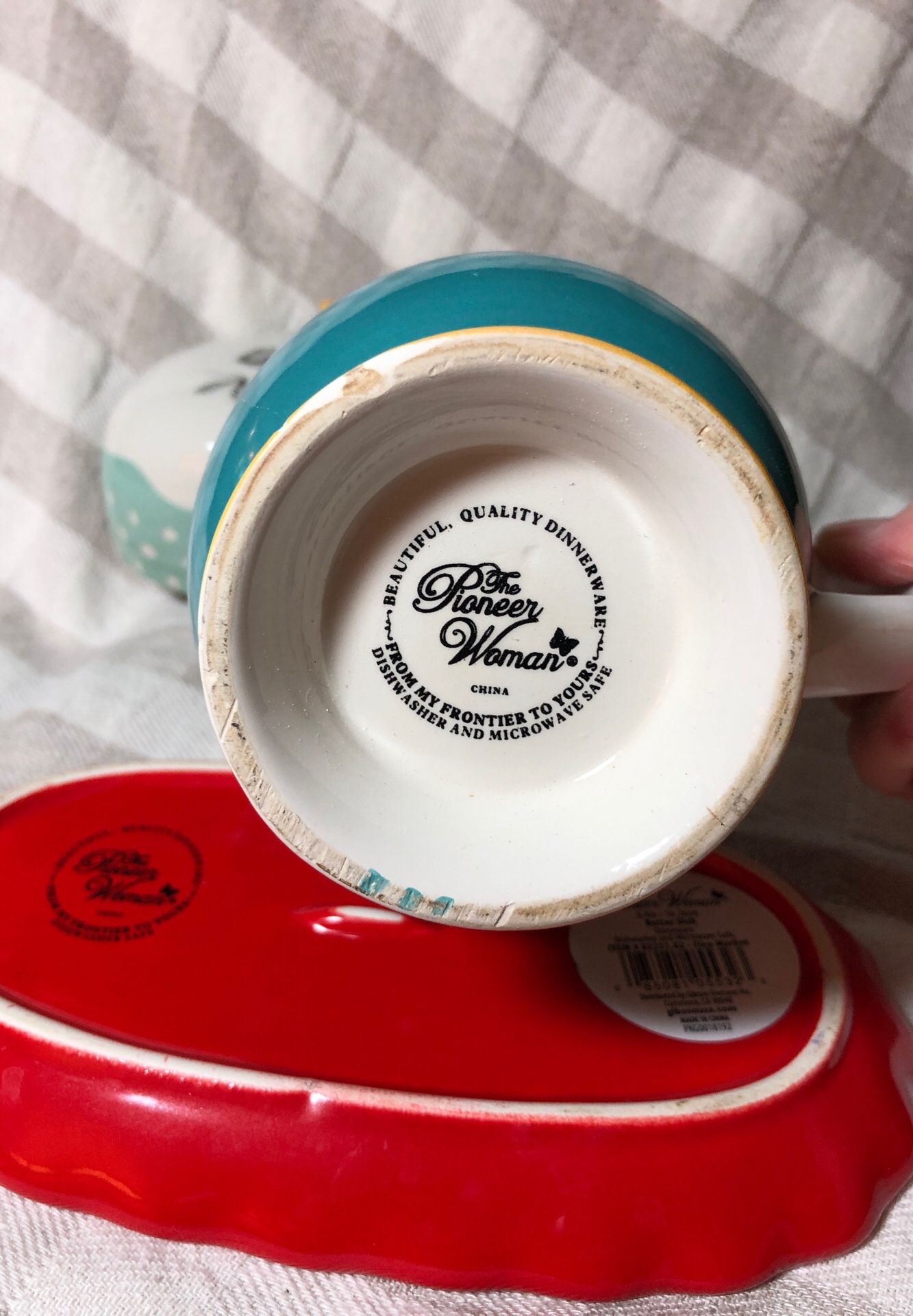 Pioneer Woman Butter Dish and Mug
