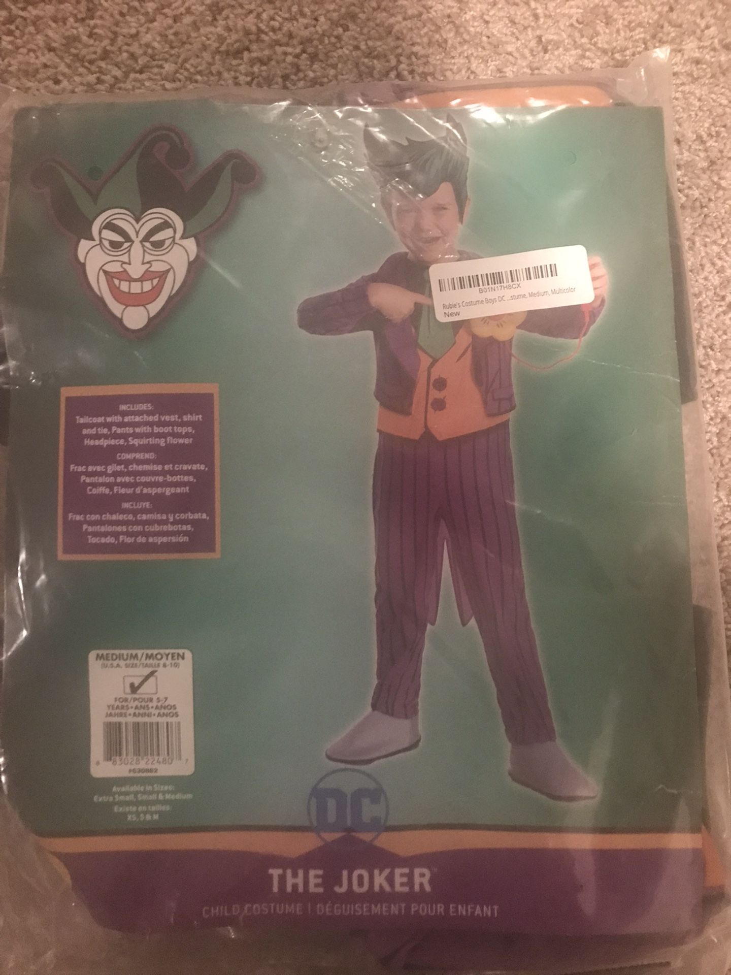 Joker Costume For Free Medium Size For 5-7 Years Old