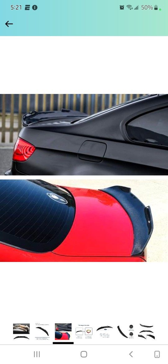 E92 Real Carbon Fiber Wing Fit 2006 2013