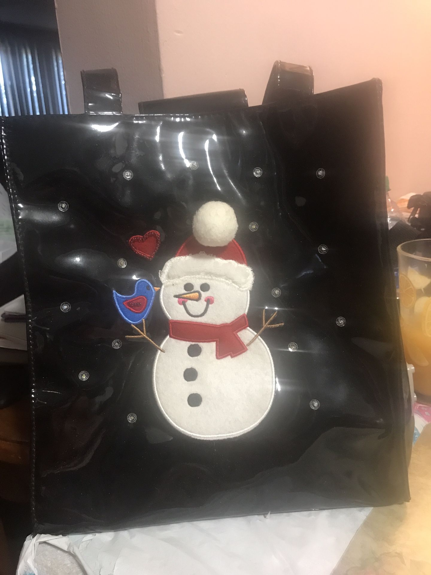 Snowman Vinyl Gift Bag/tote $2