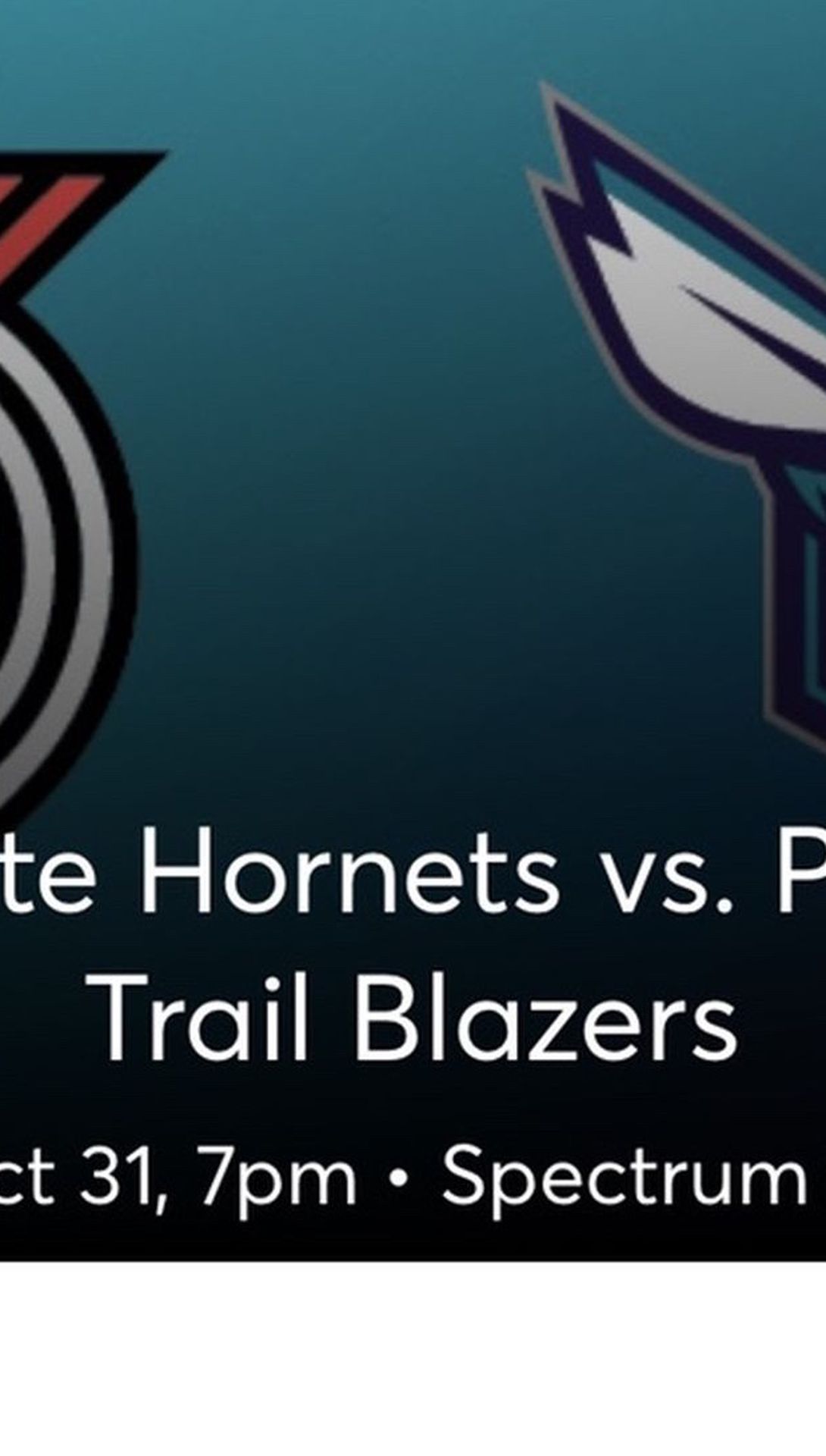 Hornets trailblazers Tickets 10/31