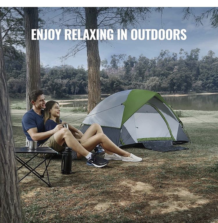Ciays Camping Tent, Waterproof Family Tent with Removable Rainfly and Carry Bag, Lightweight Tent with Stakes for Camping, Traveling, Backpacking, Hik