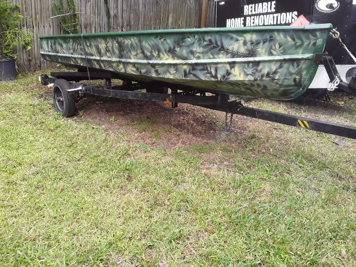 Antique Aluminum V Hull Jon boat with trailer for Sale in South Daytona, FL OfferUp