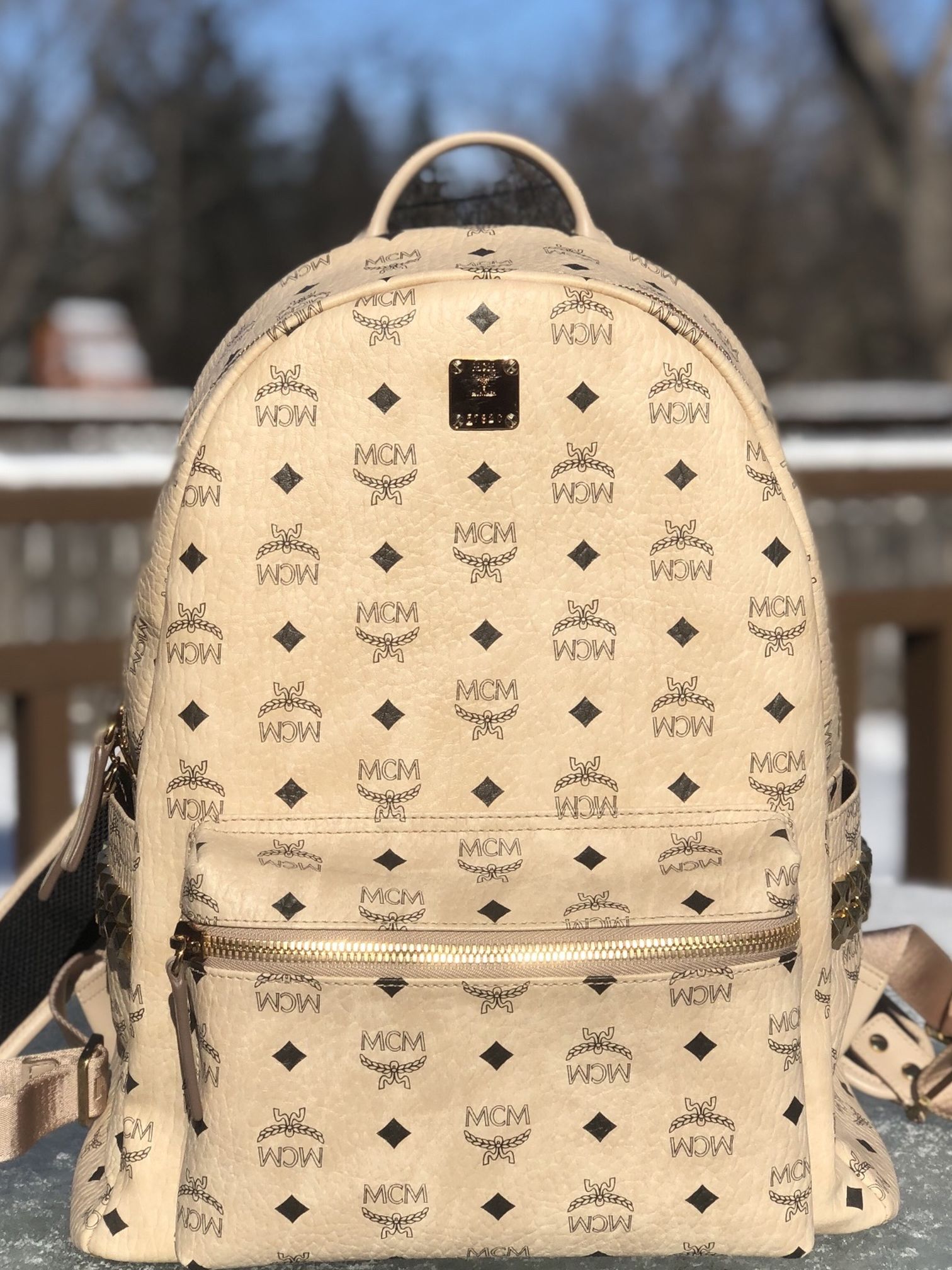 MCM Stark Side Stud Backpack