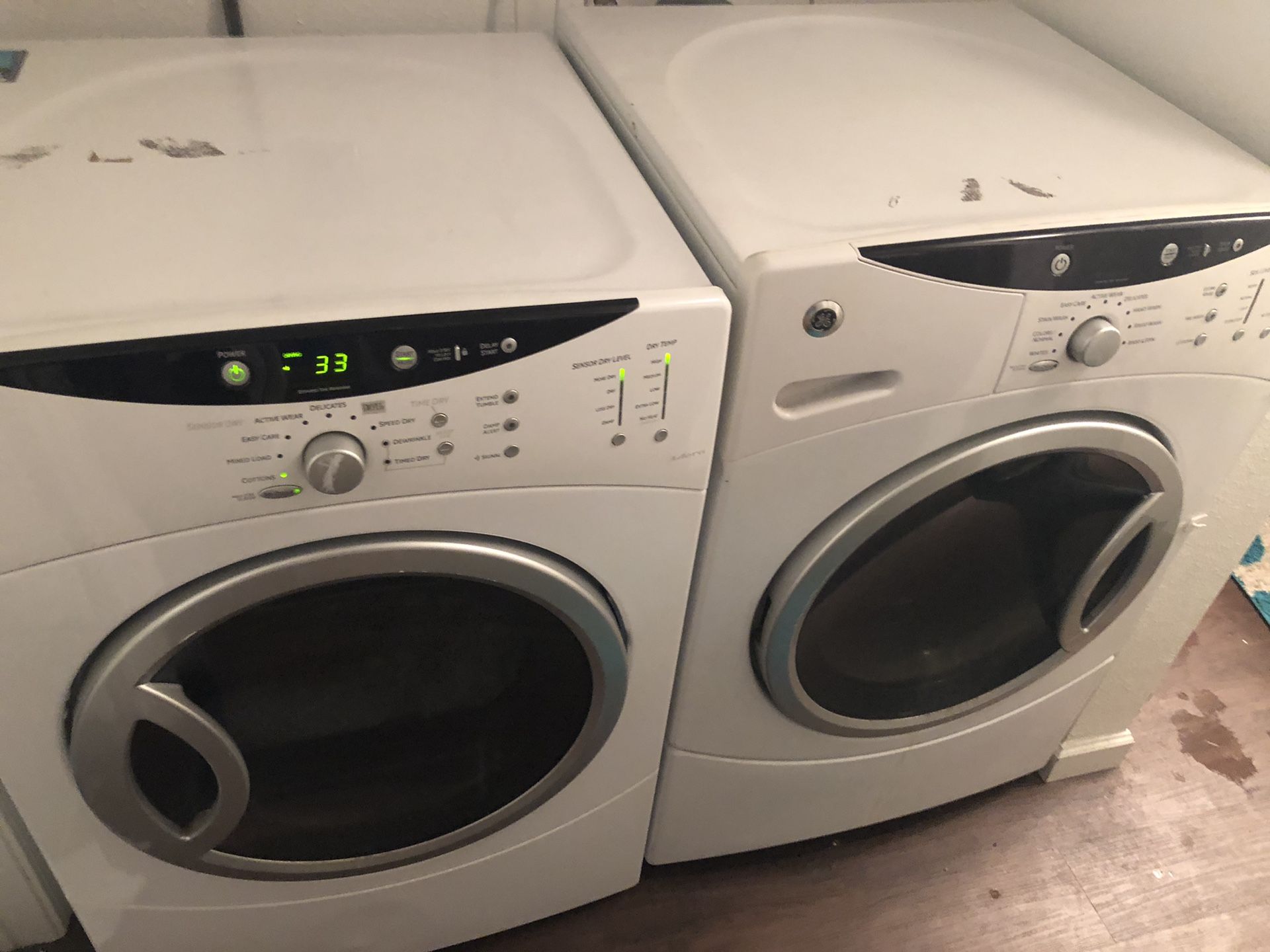 GE energy efficient front load washer and dryer set. Electric for Sale