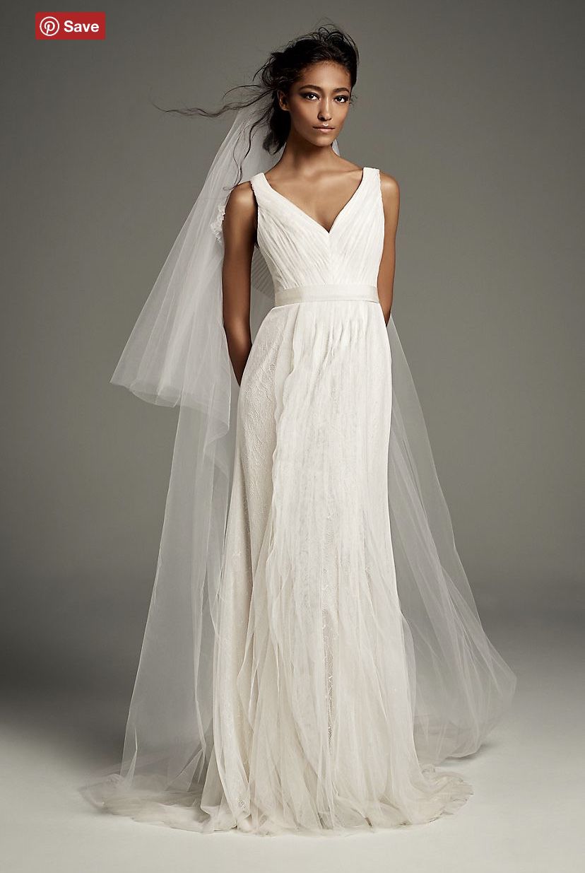 Vera Wang Ivory Wedding Dress Size 18 Tulle Flutter Back Sleeves