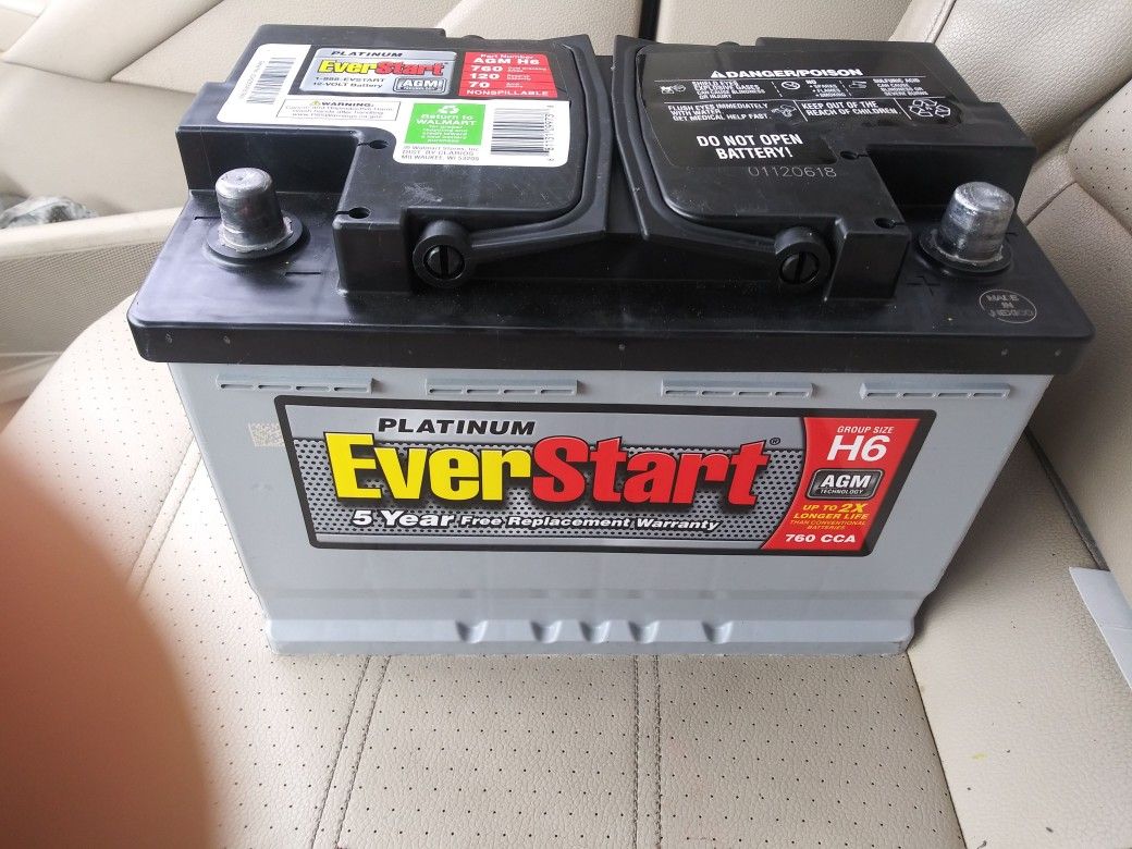 Everstart Maxx Platinum AGM Car Battery H6 Brand New With 4 Year ...