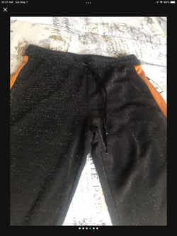 New MEDIUM Black/ Mustard  Glitter Sweatpants Set Thumbnail