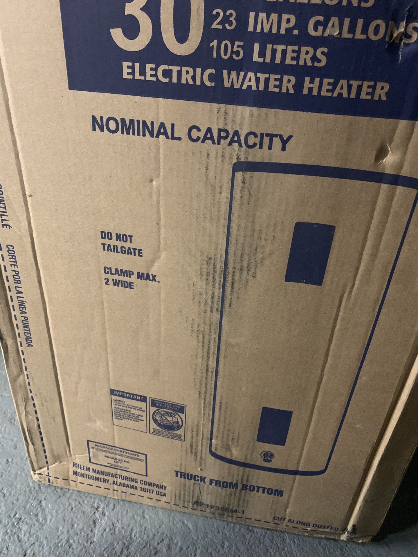 Rheem hot water heater electric