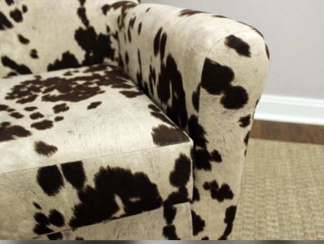 Fox Hill Ellis Rolled Arm Lounge Chair, Cowhide Brown Cowhide