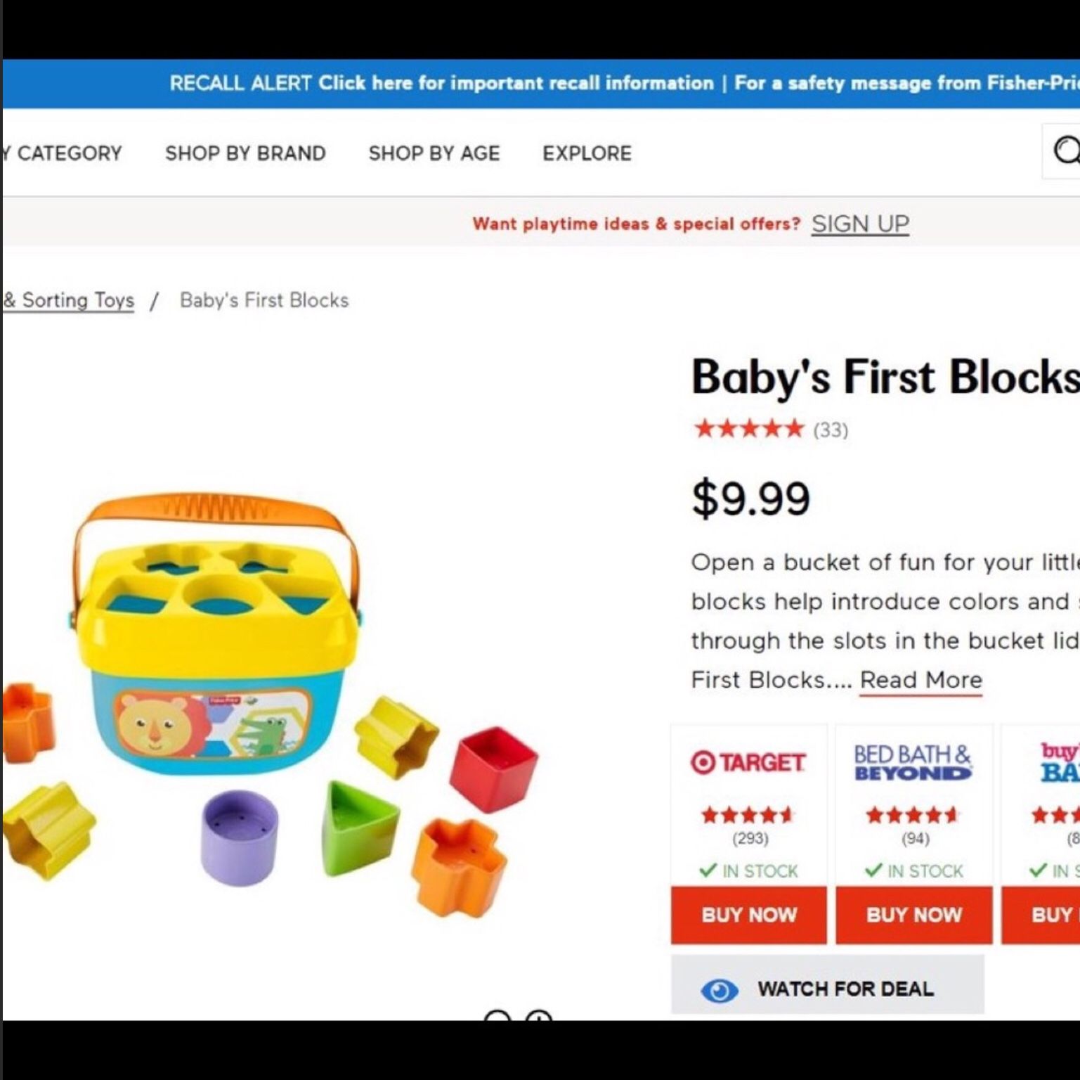 Fisher price baby's first block