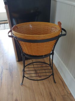 Longaberger basket and stand Thumbnail