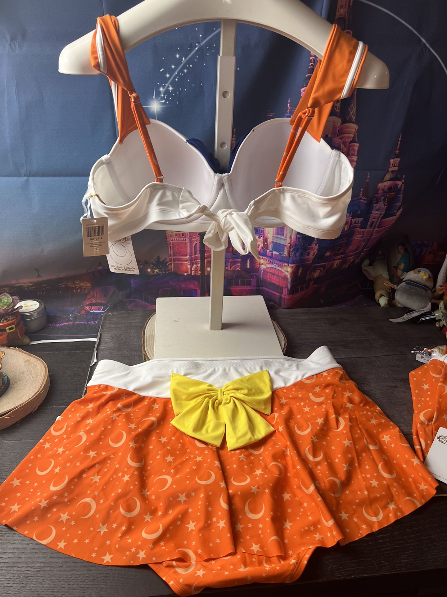 Sailor Moon Venus Exclusive Skirted Swim Bottoms & Halter Top Size 2