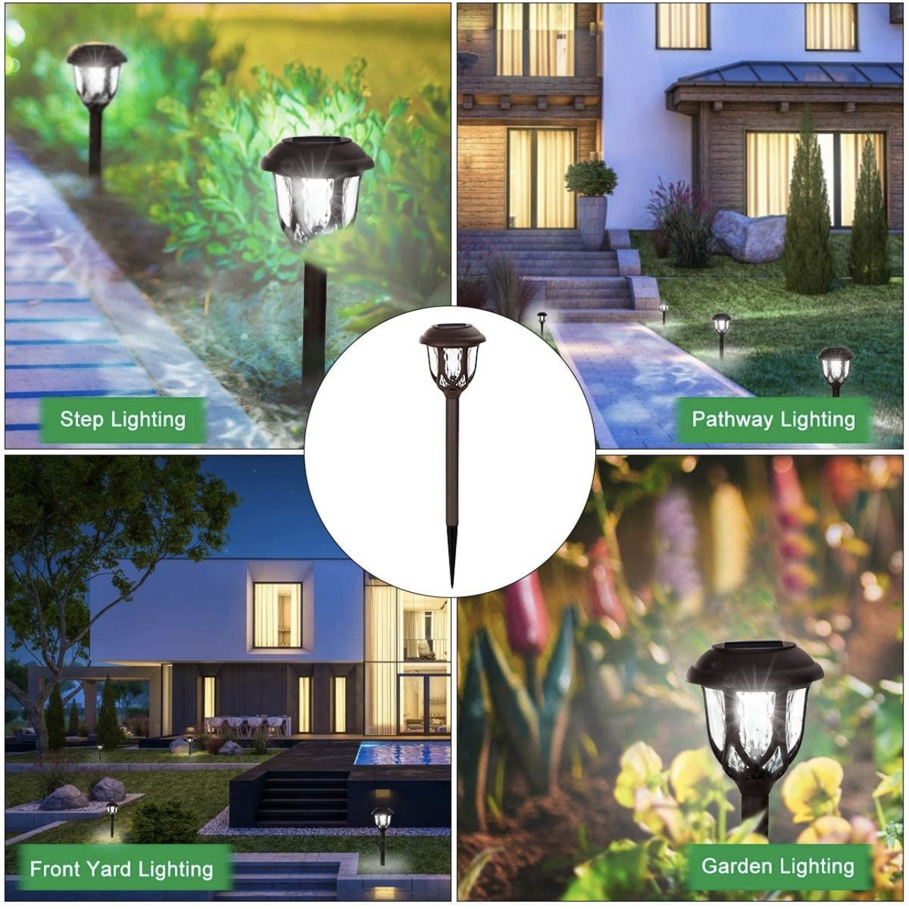 Solar Lights Outdoor Decorative,10 Packs Solar Pathway Lights,Powered Landscape Lighting,Waterproof Solar Powered Garden Yard Lights for Walkway Sidew