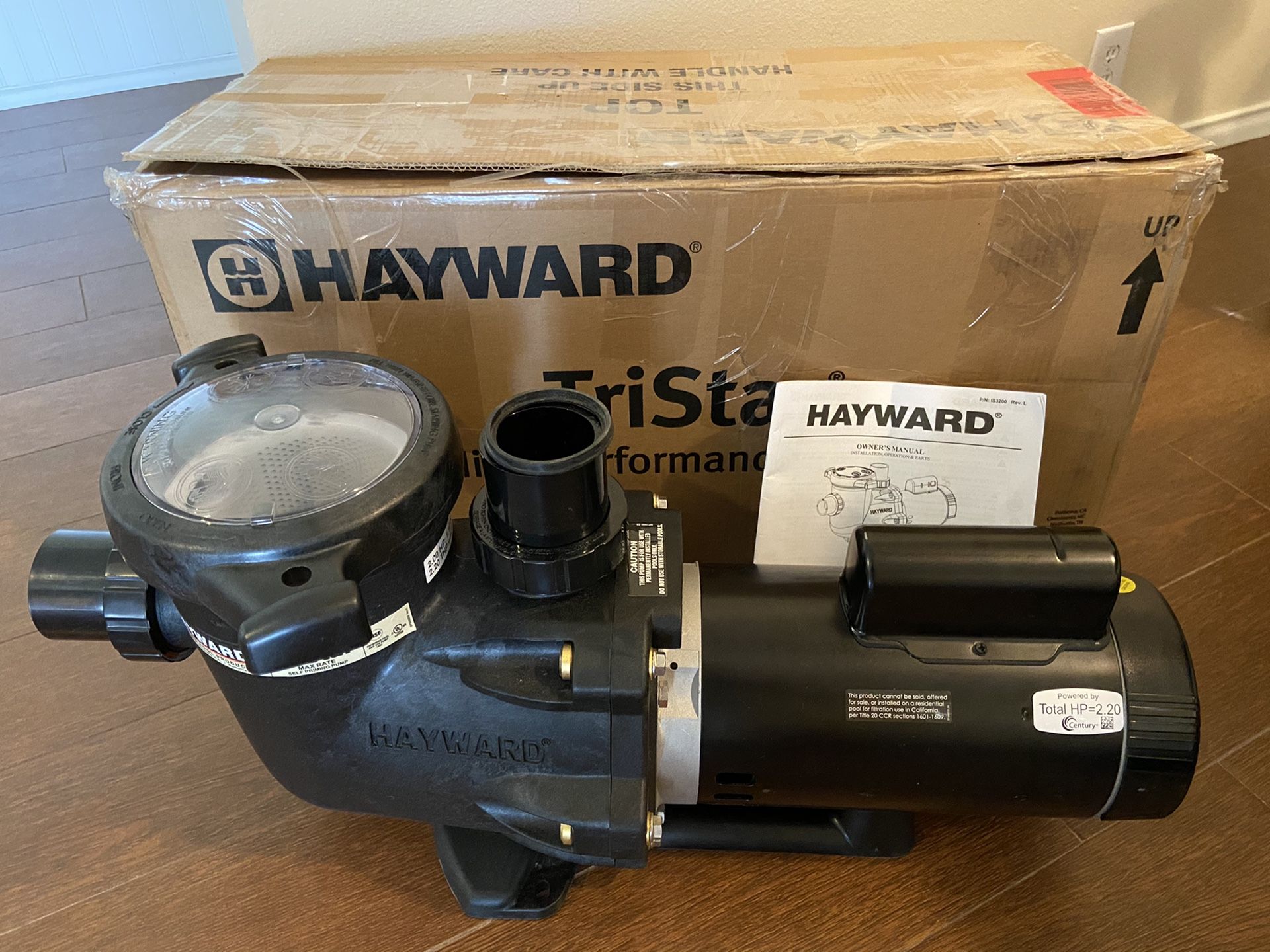 Hayward W3SP3215X20 TriStar Pool Pump, 2 HP Max Rate for Sale in