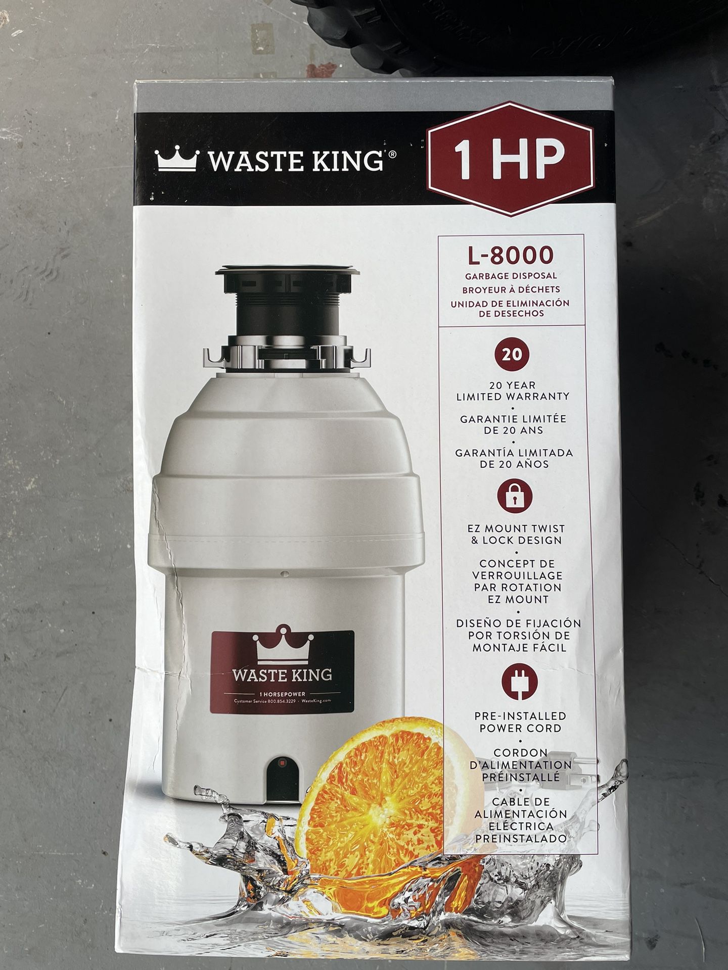 Waste King Garbage Disposal 1hp