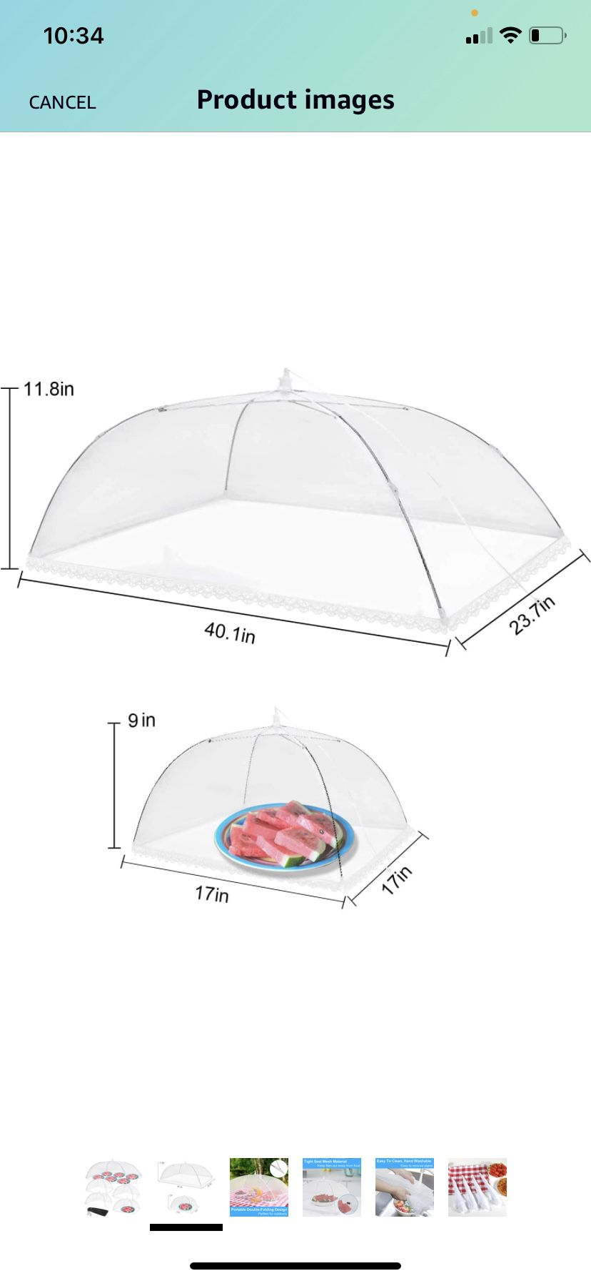 Anpro Food Cover Food Tent- Pop-up Food Nets, 1 Extra Large (40"X24") & 4 Standard (17"X17") Mesh Food Covers for Outside, Picnic Accessories, Reusabl