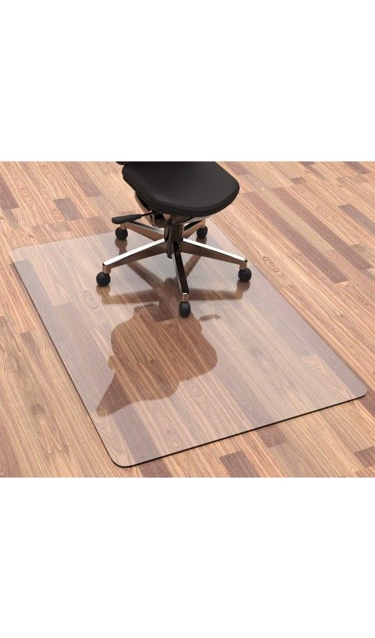 HOMEK Crystal Clear Chair Mat for Hardwood Floor, 1/8" Thick 48 x 36 inches Heavy Duty Floor Chair Mat, Good for Desks, Office and Home, Protects Floo