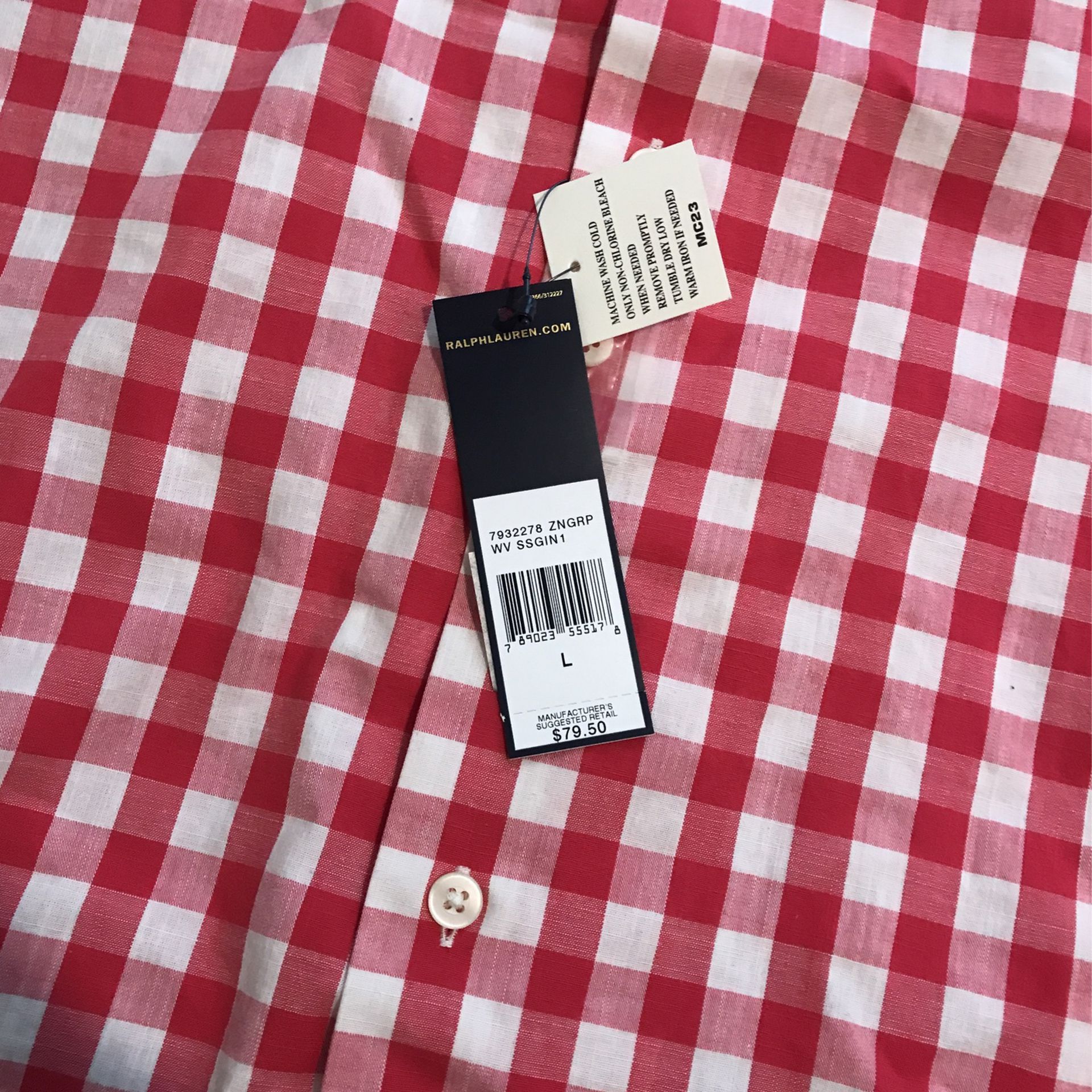 Polo By Ralph Lauren Plaid Shirt Size L New With Tags