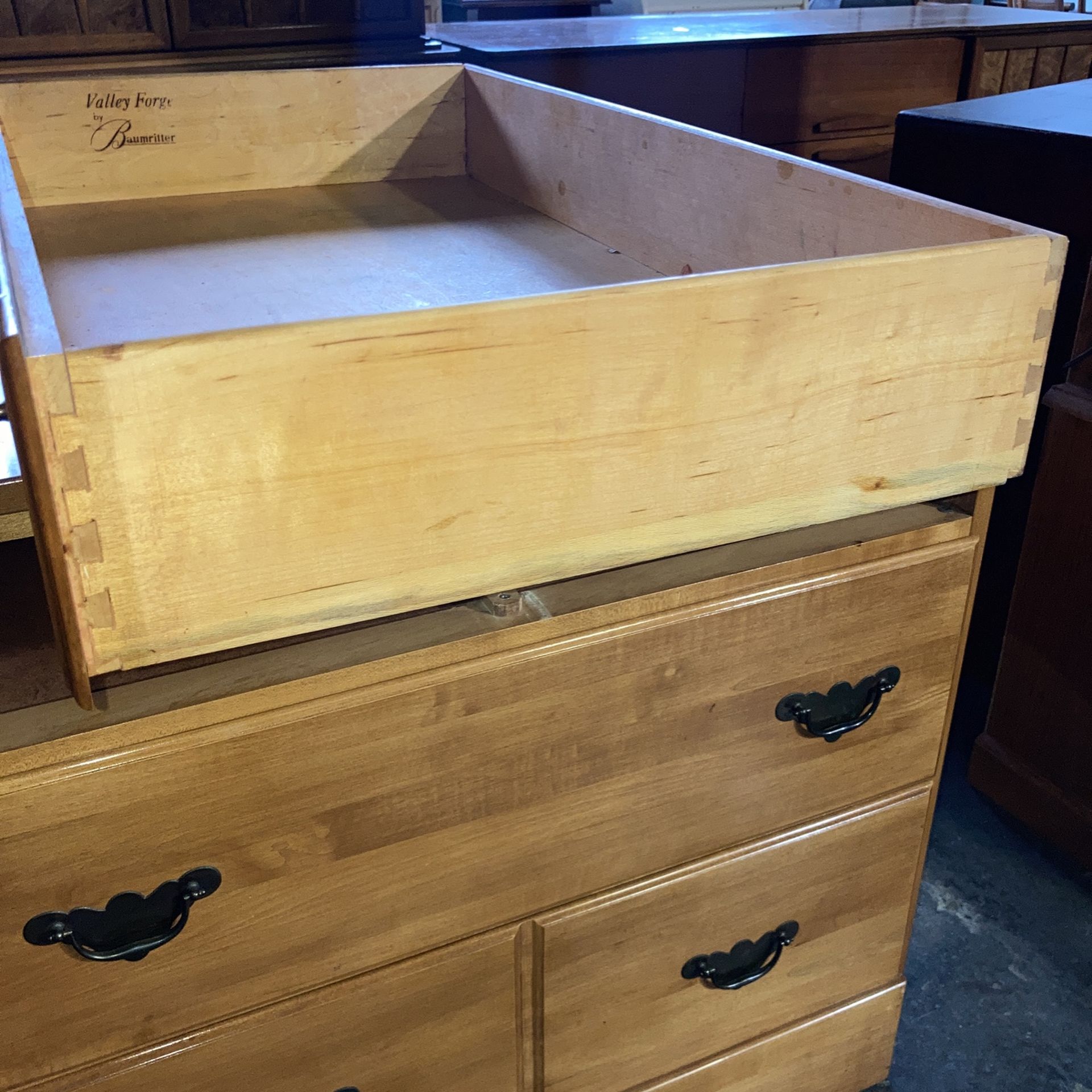 Solid maple three drawer dresser