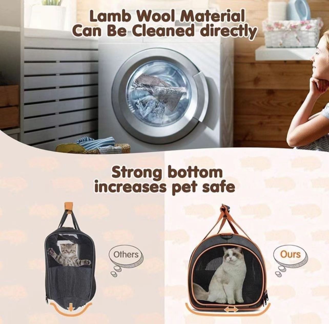 OKMEE Portable Pet Carrier Bag, with Ventilation for Small Medium Cats Dogs Puppies with 5 Mesh Windows 4 Open Doors