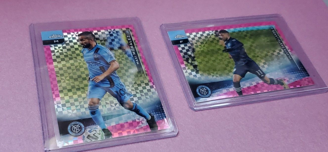 Topps Chrome NYC Pink Refractor Soccer Cards