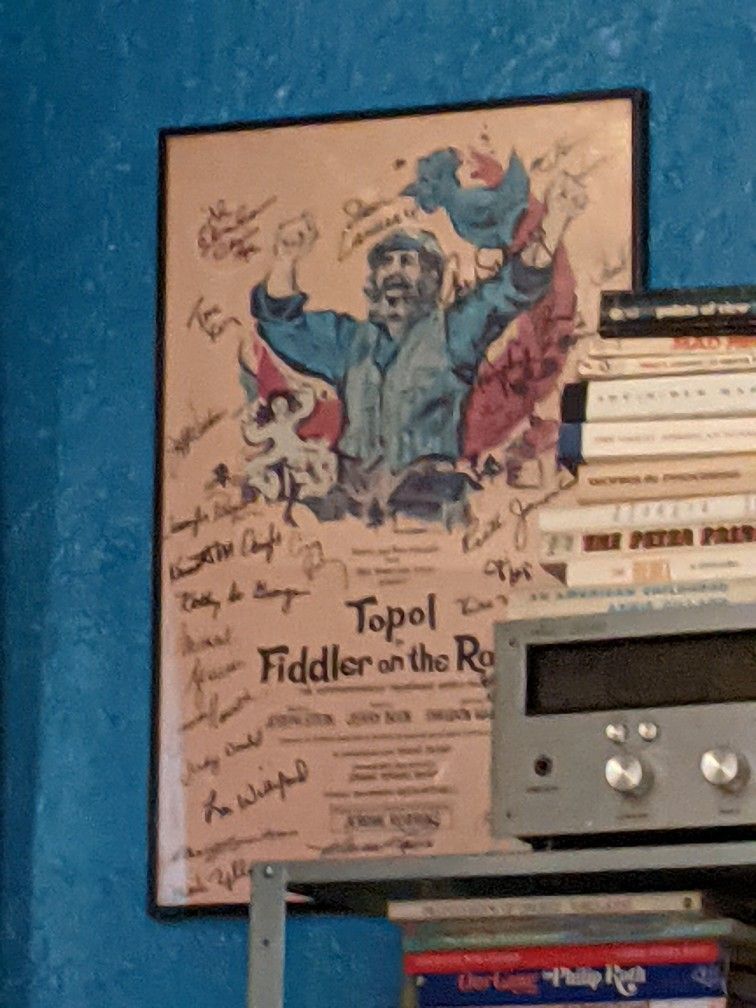 Fiddler On The Roof, Hand Signed Poster By Original Broadway Cast Members In Frame