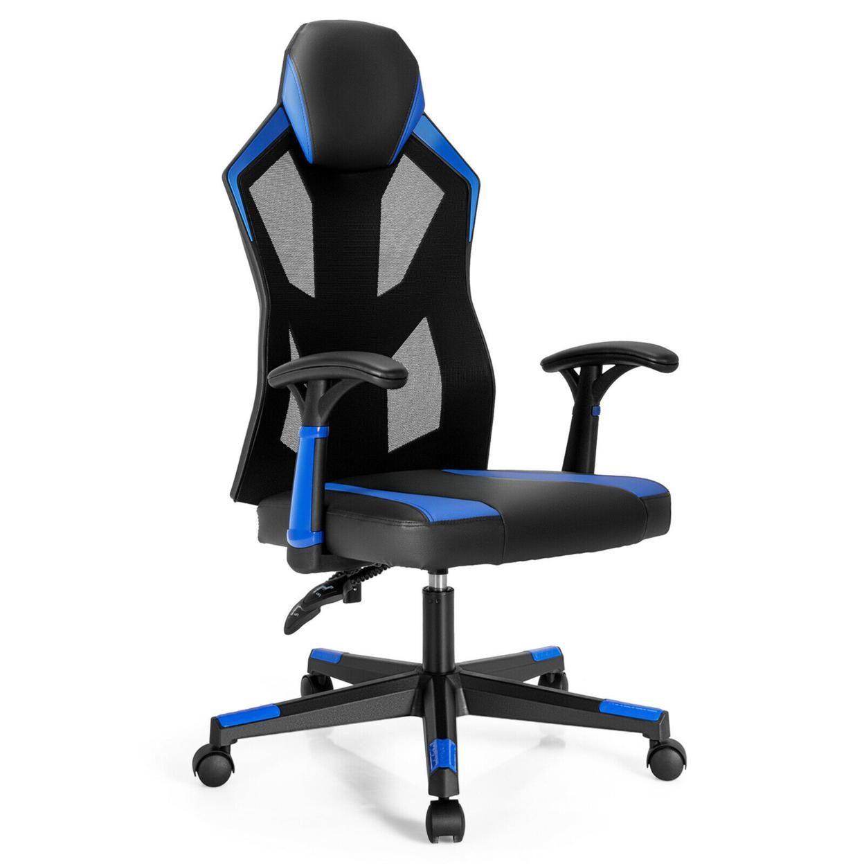 Gymax Gaming Chair Swivel Computer Office Chair w/ Adjustable Mesh Back