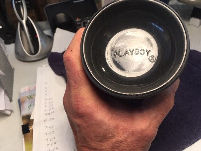 Vintage Playboy Bunny Logo Stein/Tankard - Frosted Grey Black Glass