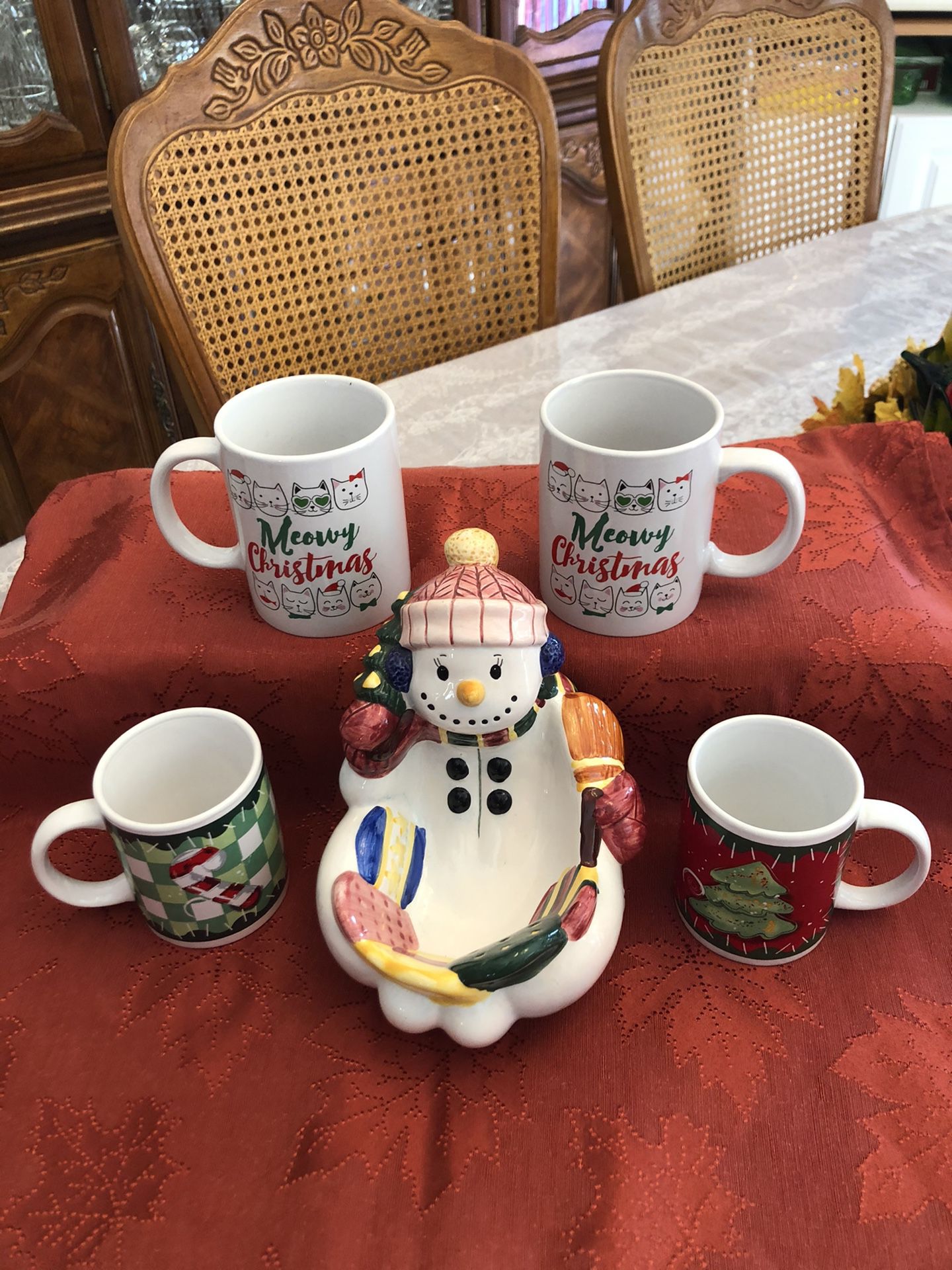 CANDY. DISH. 4. XMAS. CUPS