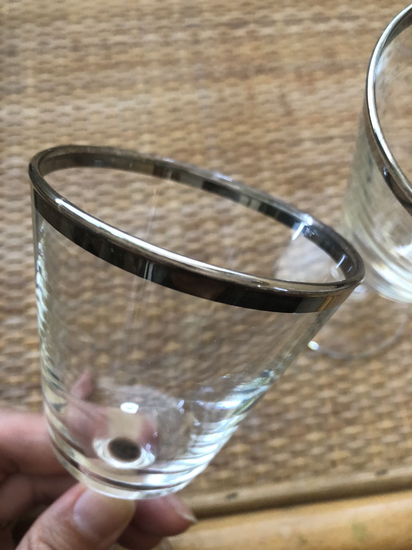 Silver Rimmed Glassware Made in France