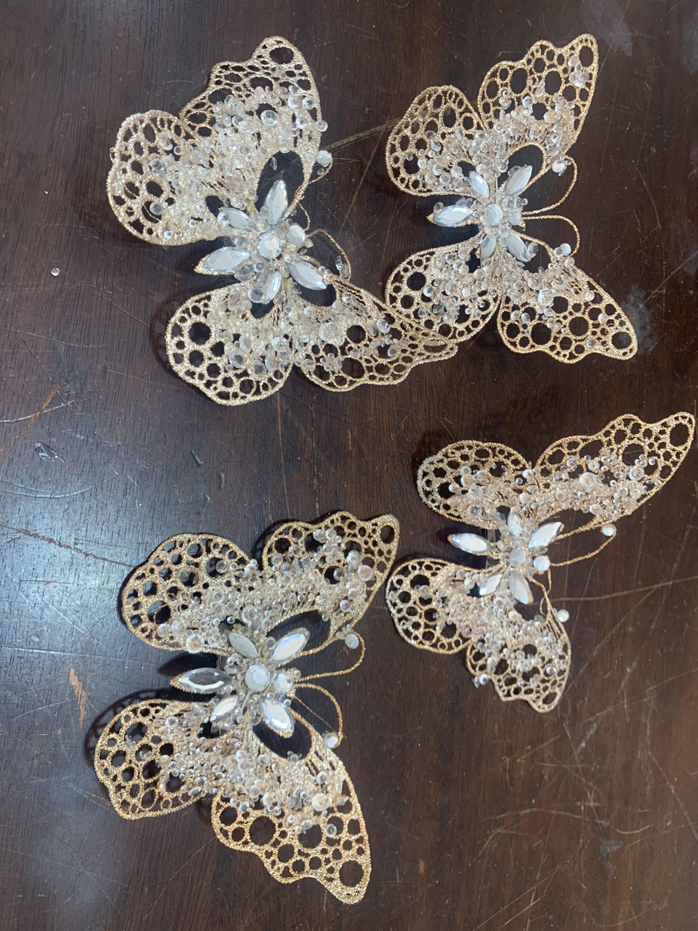 Glitter clip butterflies x 4 decor art craft
