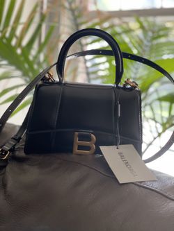 Balenciaga Leather Handbag XS Hourglass Top Handle Bag Thumbnail