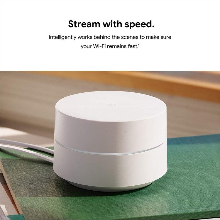 Google Wifi AC1200 Mesh WiFi System Router 1500 Sq Ft Coverage 1 pack