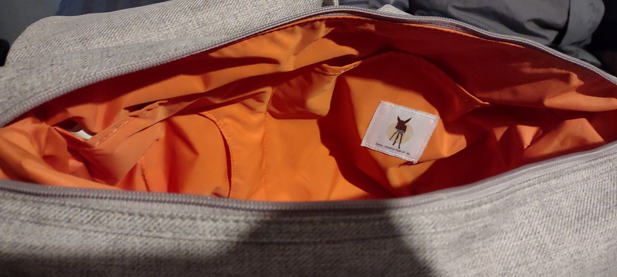 Brown And Orange Lassig Neckline Diaper Bag