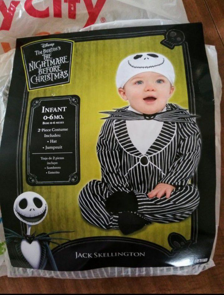 Nightmare before Christmas Jack Skellington Halloween Costume for Babies 0-6 m