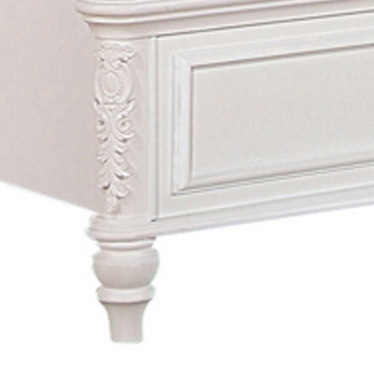 Saltoro Sherpi Wooden Twin Size Bed with Button Tufted Headboard, Pink and White