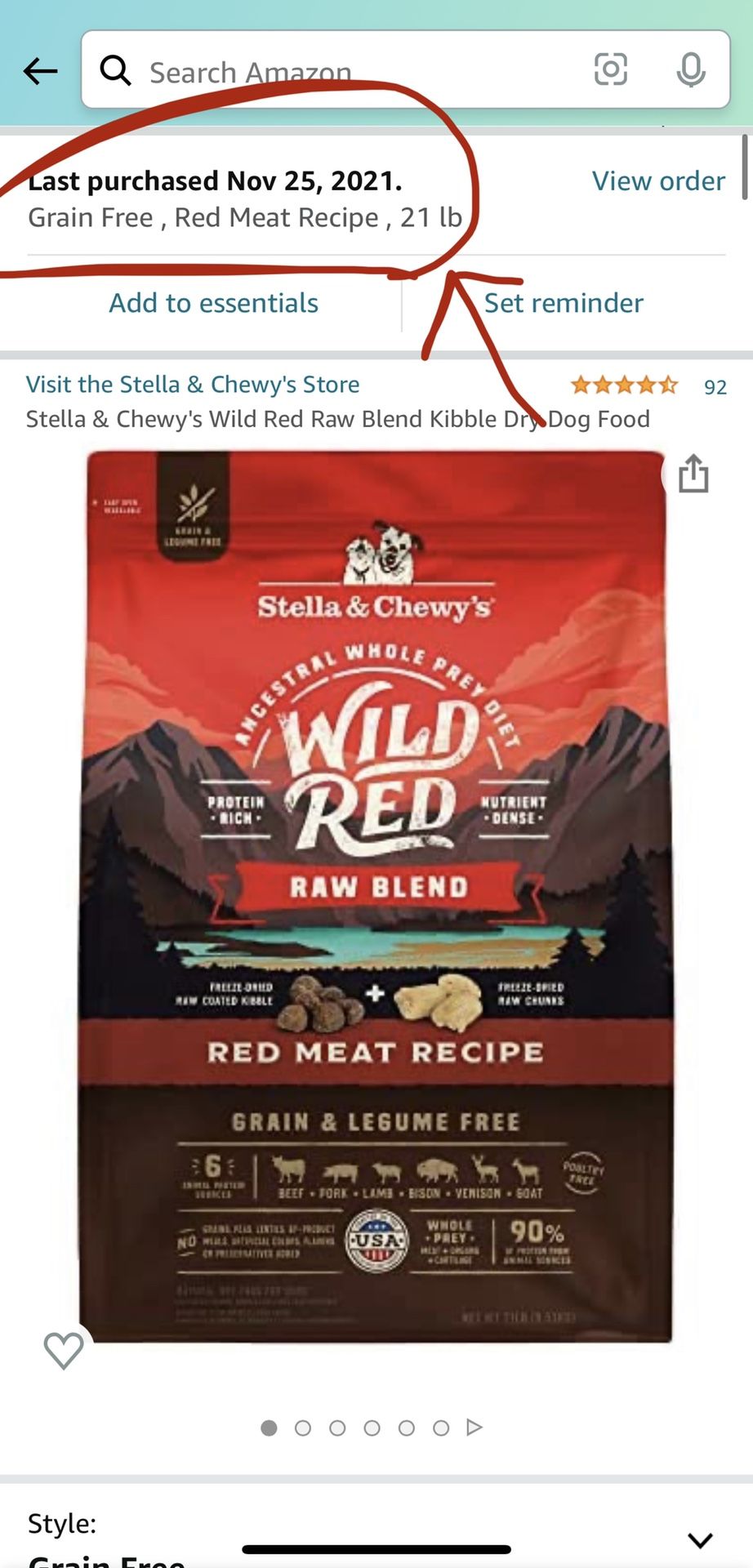 Stella & Chewy's Wild Red Raw Blend Kibble Dry Dog Food 21 Pounds
