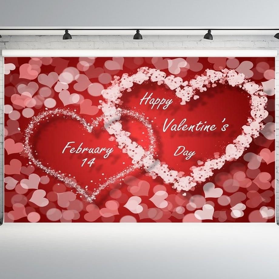 7x5ft Valentine's Day Backdrops Heart Shape Background Photo Booth Props