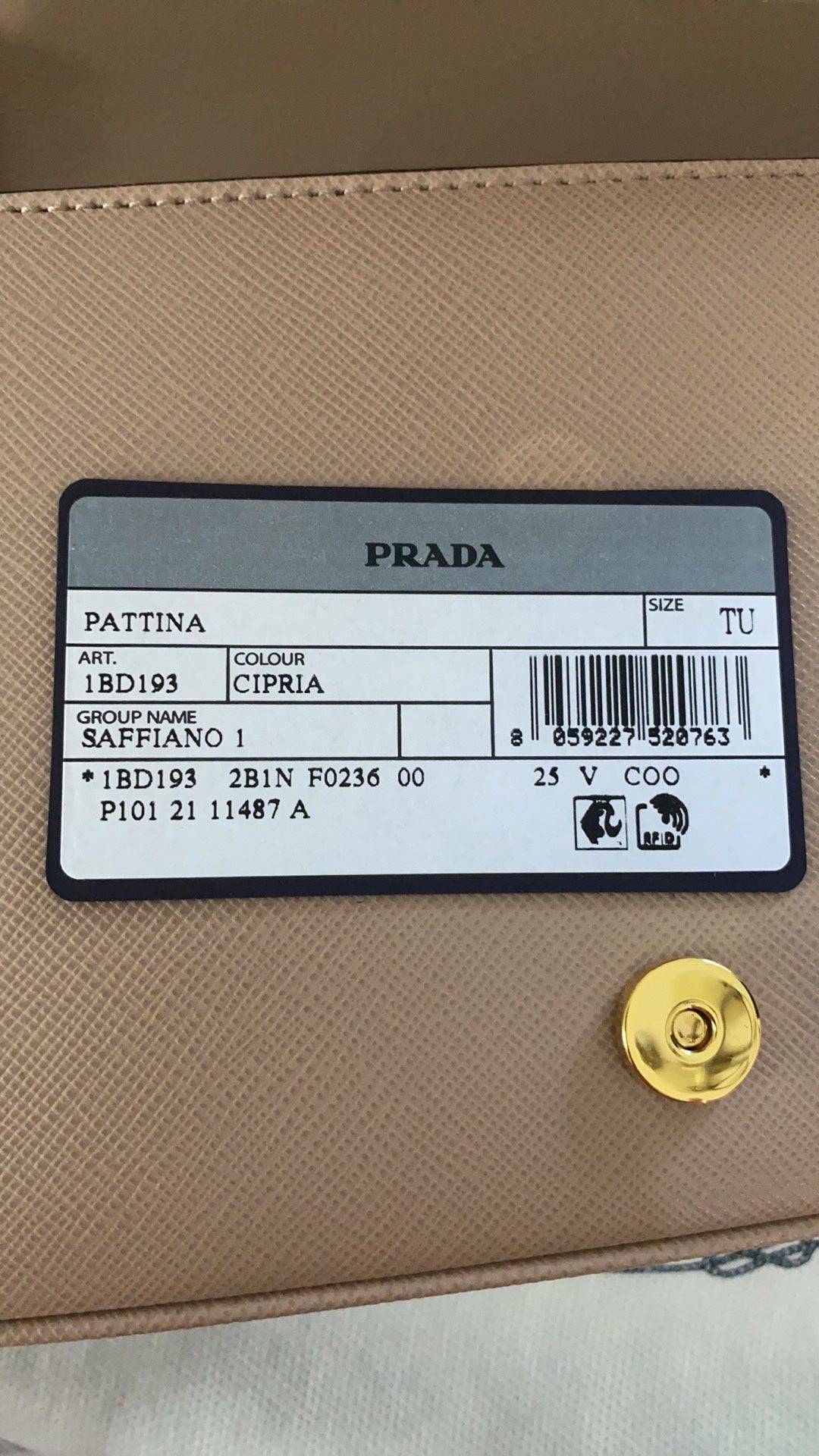 Prada Pattina Saffiano 1 Crossbody Bag