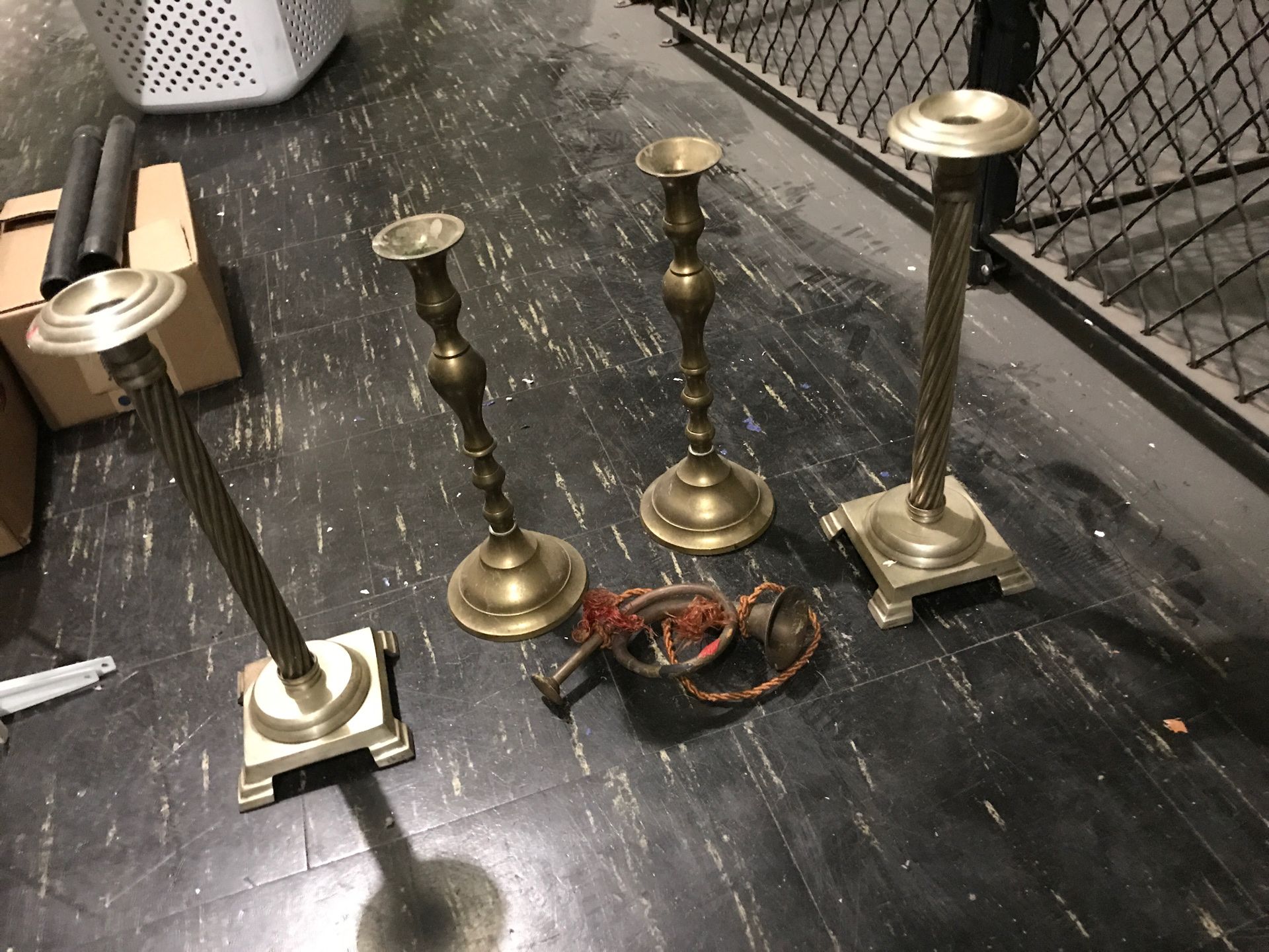 Large brass and copper candle stick holders made in India