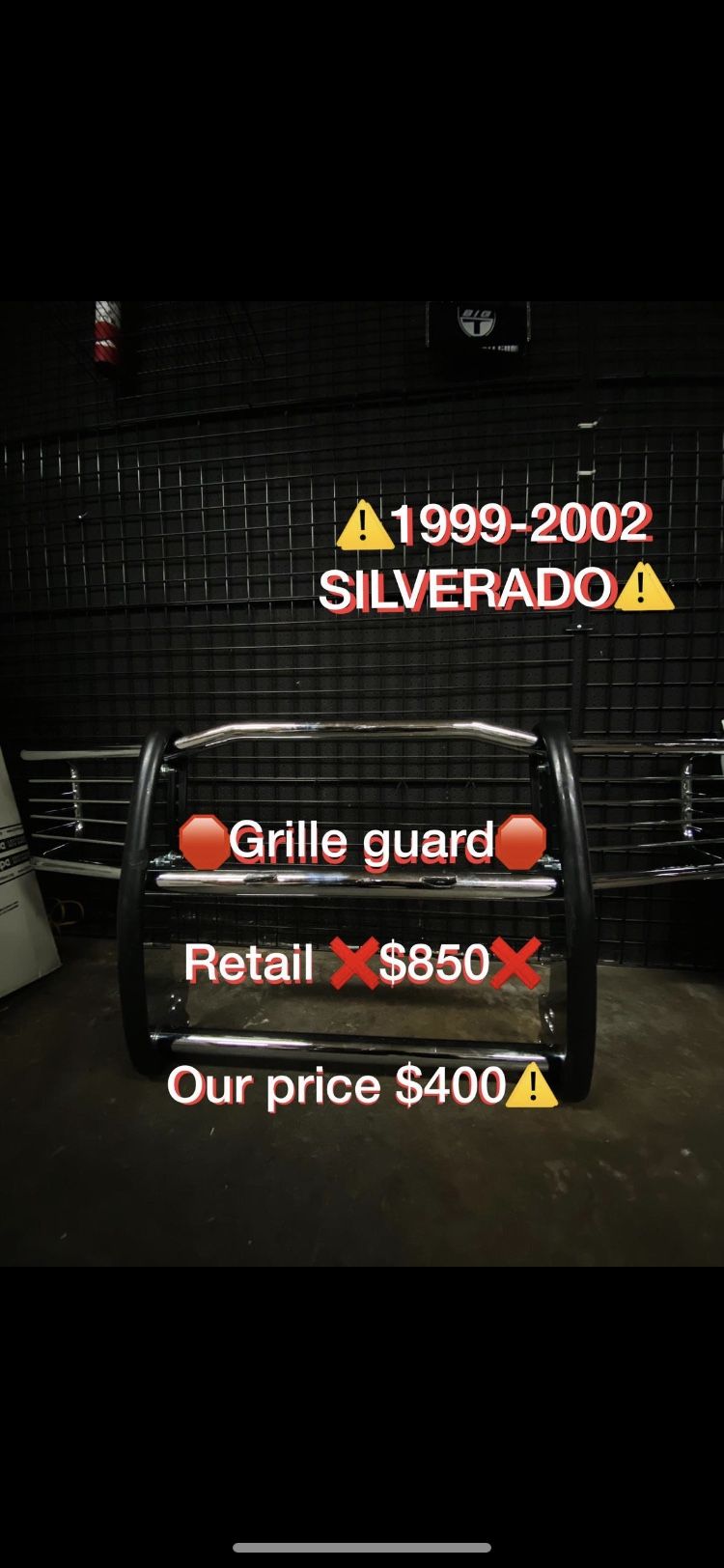 ⚠️OFERTA 🛑 OFERTA ⚠️ OFERTA 🛑 OFERTA ⚠️ TUMBABURRO ( GRILLE GUARD) PARA CHEVY SILVERADO • 1 9 9 9 - 2 0 0 2•⚠️