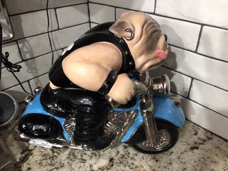 Dog And Motorcycle Cookie Jar Dated 2000 Thumbnail