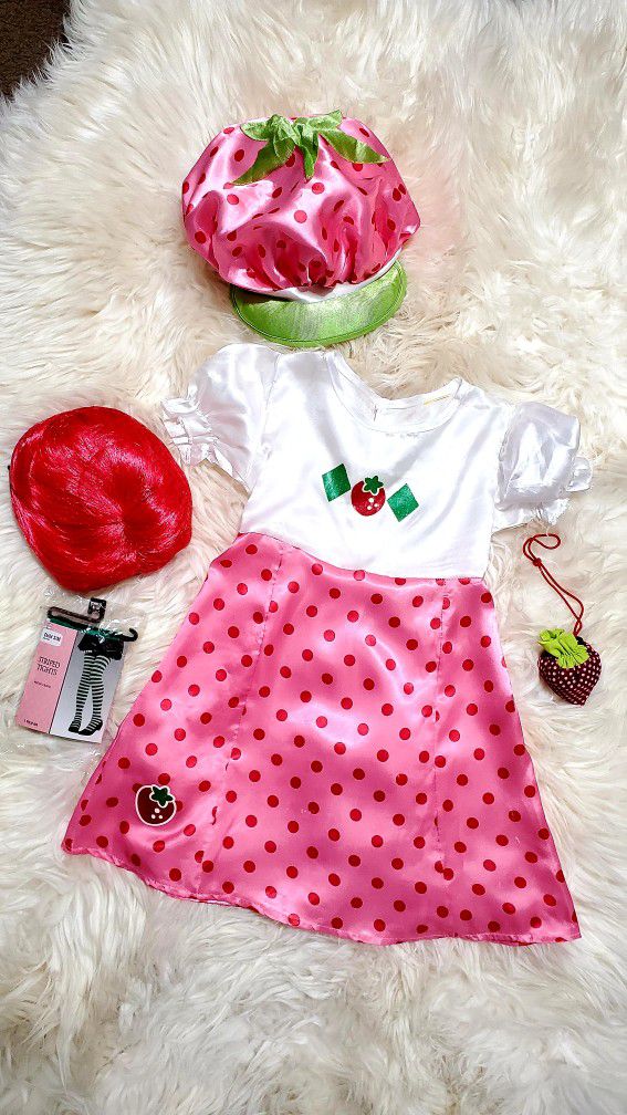 Girl’s Deluxe Strawberry Shortcake Halloween Costume Size S/M 5-8